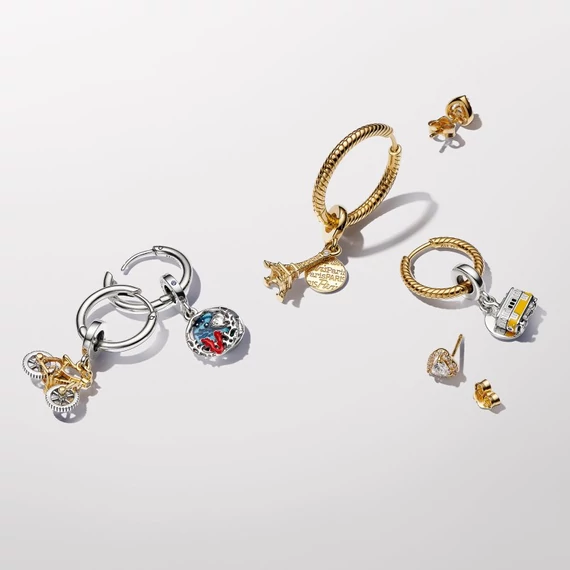 Pandora  - Kéttónusú forgó kerekű kerékpár függő charm - 763354C01