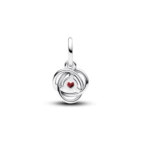 Pandora  - Piros örökkévalóság kör függő charm - 793125C01