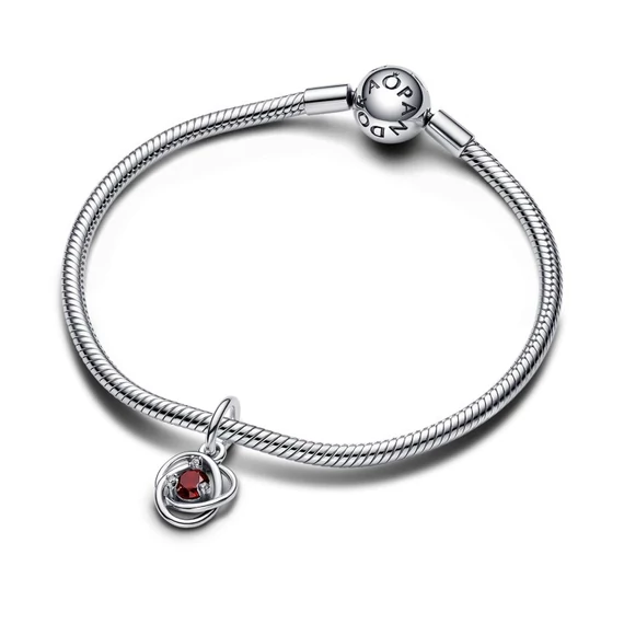 Pandora  - Piros örökkévalóság kör függő charm - 793125C01