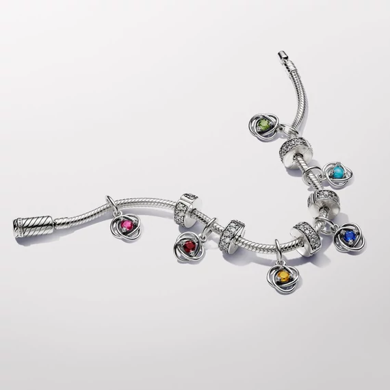 Pandora  - Piros örökkévalóság kör függő charm - 793125C01