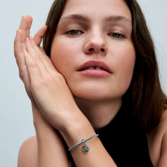 Pandora  - Tavaszzöld örökkévalóság kör függő charm - 793125C08