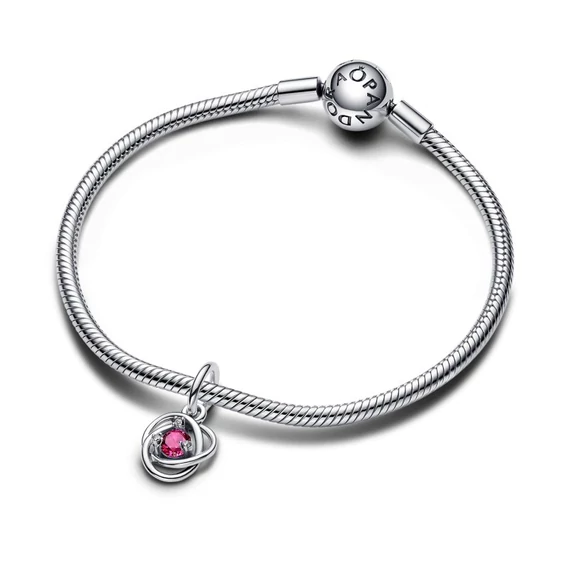 Pandora  - Rózsaszín örökkévalóság kör függő charm - 793125C10