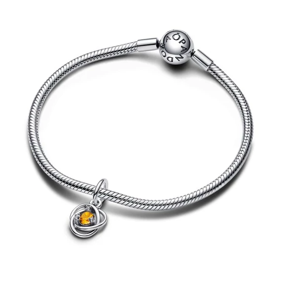 Pandora  - Mézszínű örökkévalóság kör függő charm - 793125C11