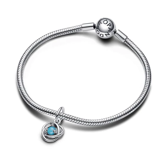 Pandora  - Türkizkék örökkévalóság kör függő charm - 793125C12