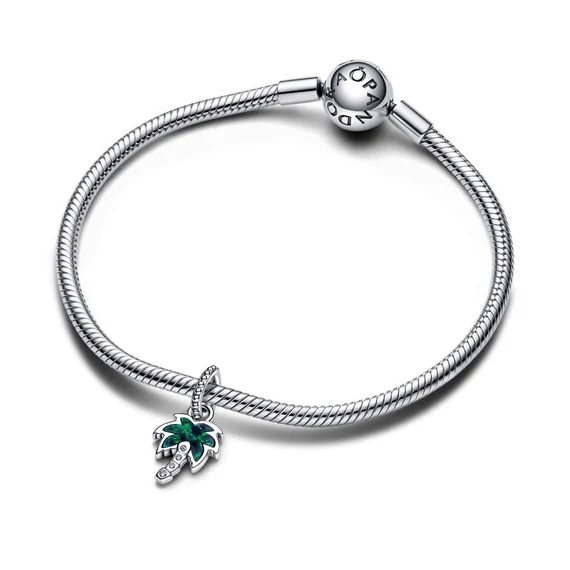 Pandora  - Opálfényű zöld pálmafa függő charm - 793352C01