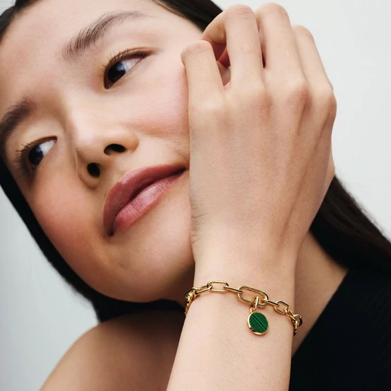 Pandora  - Zöld gravírozható mini medál charm - 763389C01