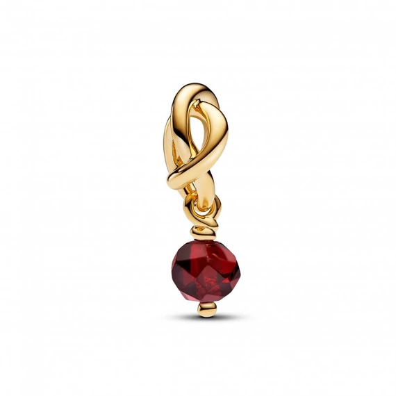 Pandora  - Fazettált vörös örökkévalóság kör függő charm - 763462C01