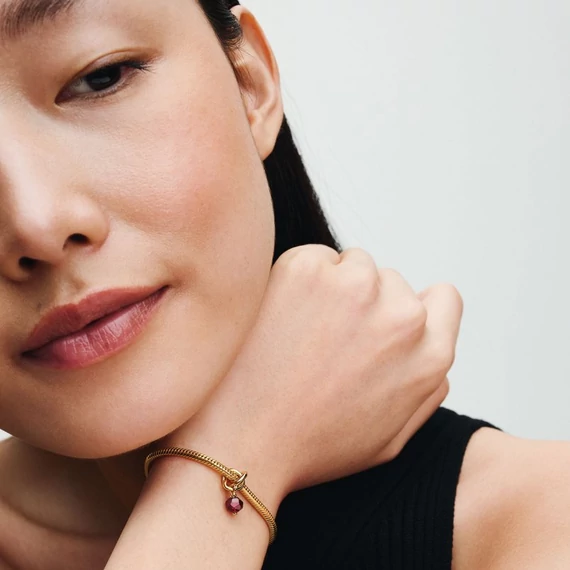 Pandora  - Fazettált vörös örökkévalóság kör függő charm - 763462C01
