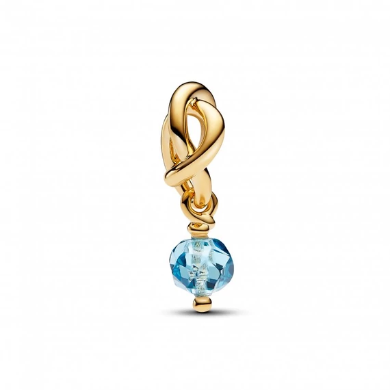 Pandora  - Fazettált tengerkék örökkévalóság kör függő charm - 763462C03