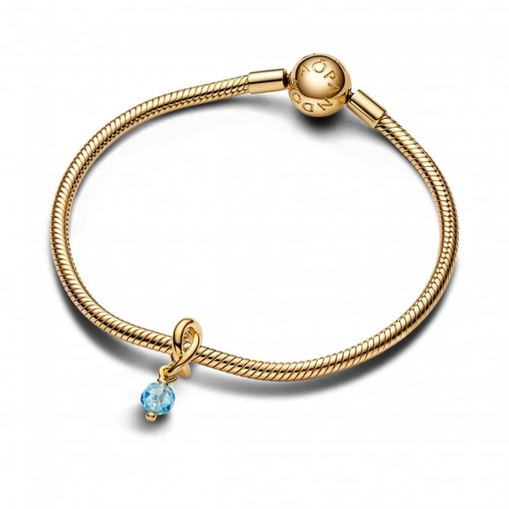 Pandora  - Fazettált tengerkék örökkévalóság kör függő charm - 763462C03