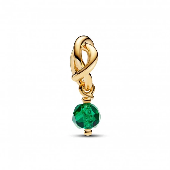 Pandora  - Fazettált zöld örökkévalóság kör függő charm - 763462C05