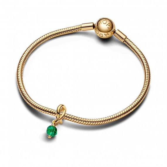 Pandora  - Fazettált zöld örökkévalóság kör függő charm - 763462C05