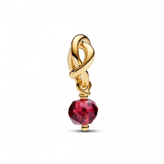 Pandora  - Fazettált piros örökkévalóság kör függő charm - 763462C07