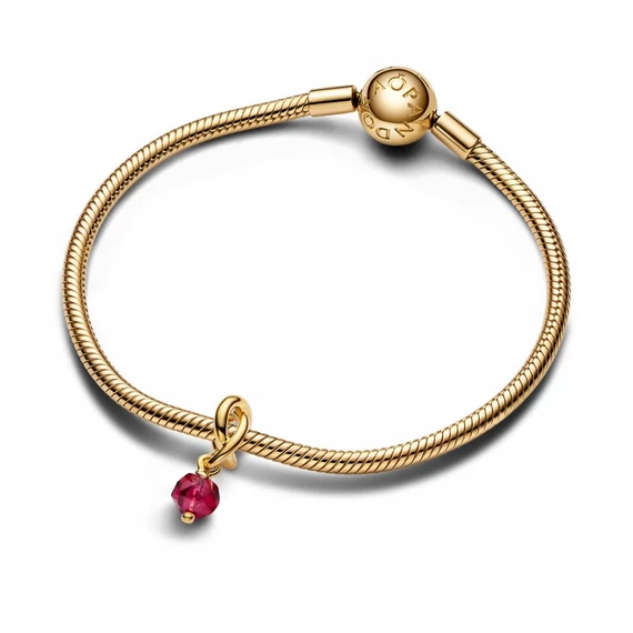 Pandora  - Fazettált piros örökkévalóság kör függő charm - 763462C07