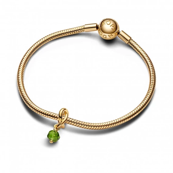 Pandora  - Fazettált tavaszzöld örökkévalóság kör függő charm - 763462C08
