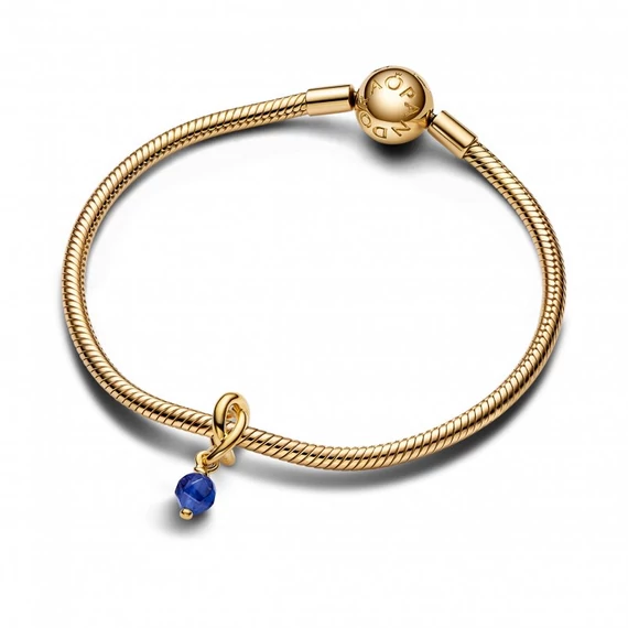 Pandora  - Fazettált kék örökkévalóság kör függő charm - 763462C09