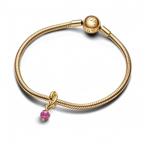 Pandora  - Fazettált rózsaszín örökkévalóság kör függő charm - 763462C10