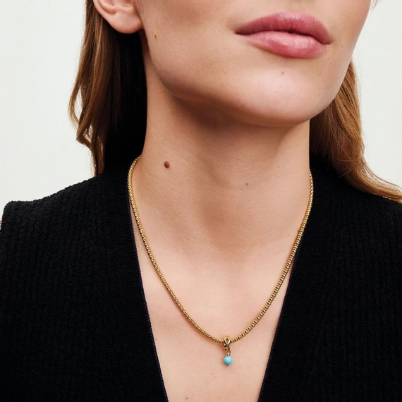 Pandora  - Türkizkék örökkévalóság kör függő charm - 763462C12