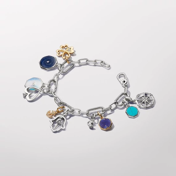 Pandora  - Türkiz gravírozható mini medál charm - 793388C01