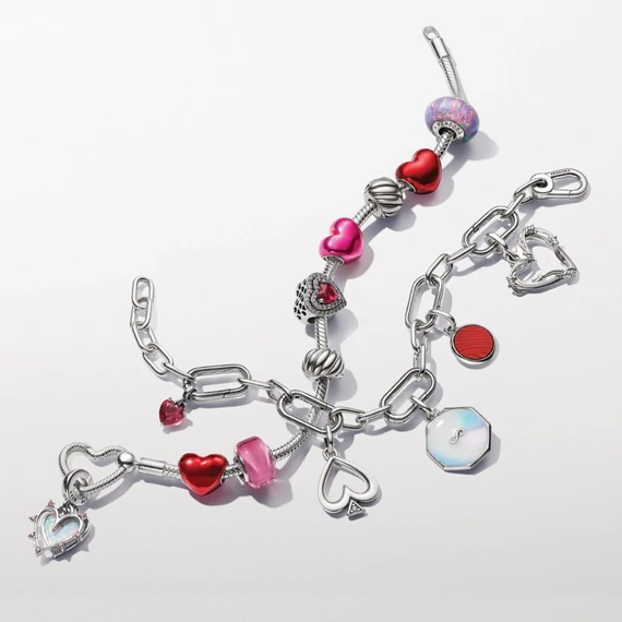 Pandora  - Piros muranói üveg gravírozható mini medál charm - 793389C01