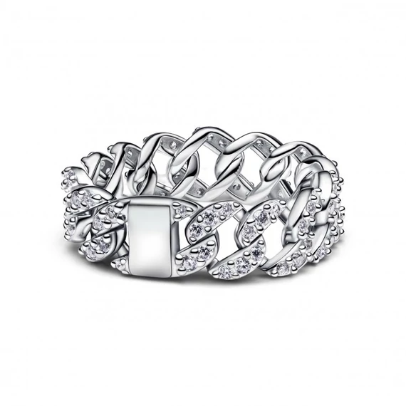 Pandora  - Pavé kubai láncos gyűrű - 193557C01-54