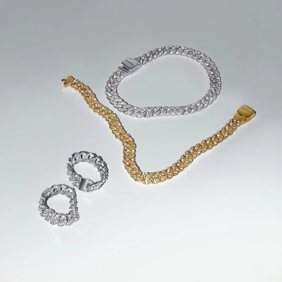Pandora  - Pavé kubai láncos gyűrű - 193557C01-58