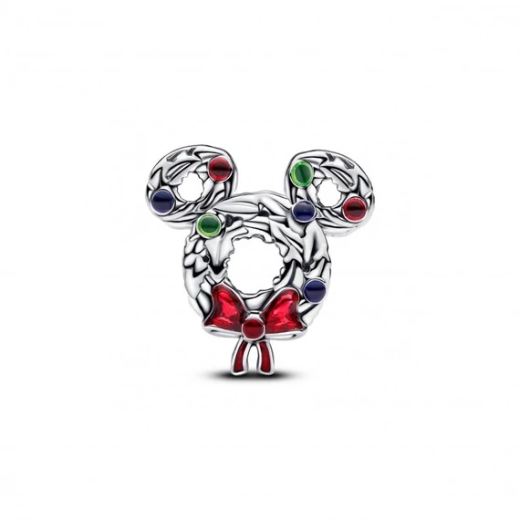 Pandora  - Disney Mickey Mouse karácsonyi koszorú charm - 793531C01
