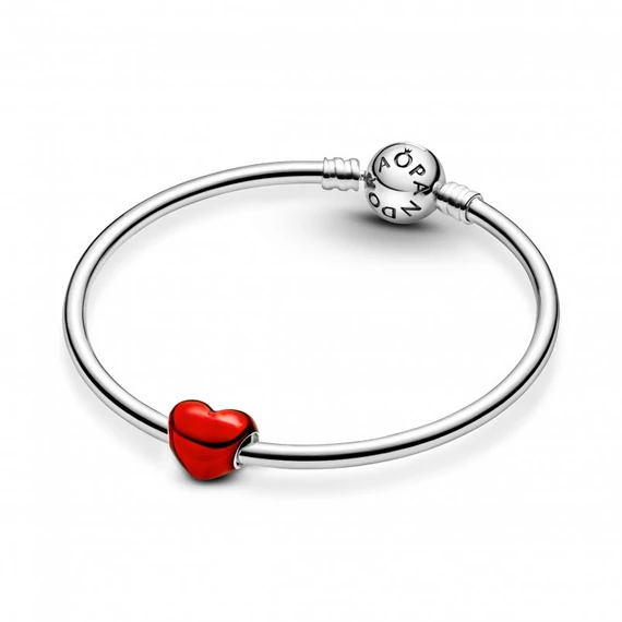 Pandora  - Metál hatású piros szív charm - 793337C02