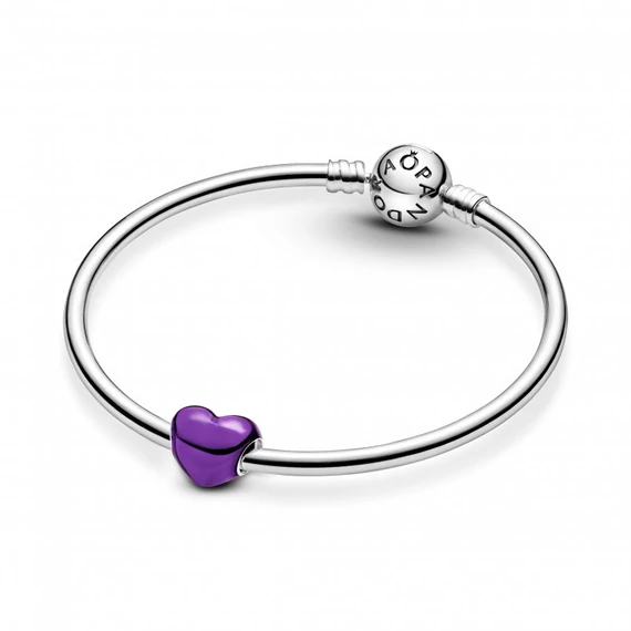 Pandora  - Metál hatású lila szív charm - 793337C01