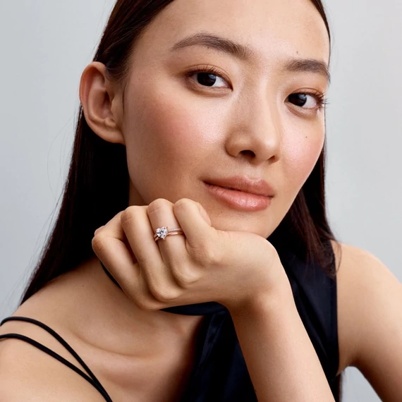 Pandora  - Szív dupla karikagyűrű - 183100C01-52