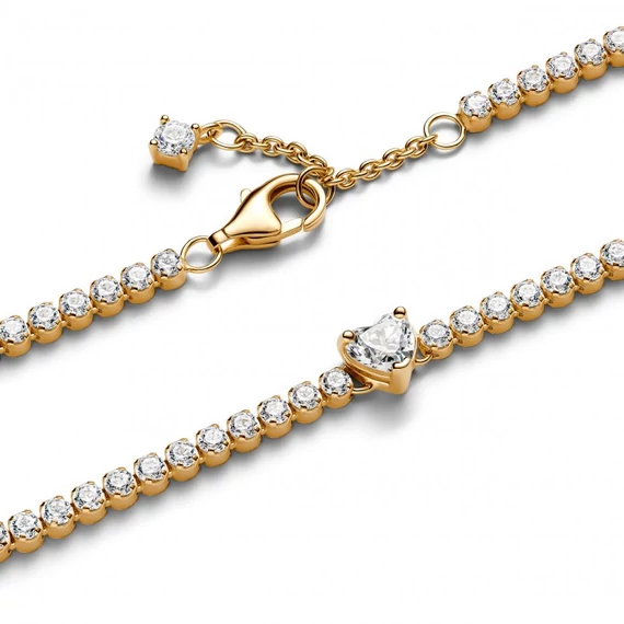 Pandora  - Szikrázó szív teniszkarkötő - 560041C01-20