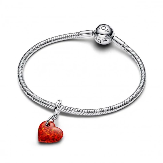 Pandora  - Opálfényű vörös szív függő charm - 793348C01