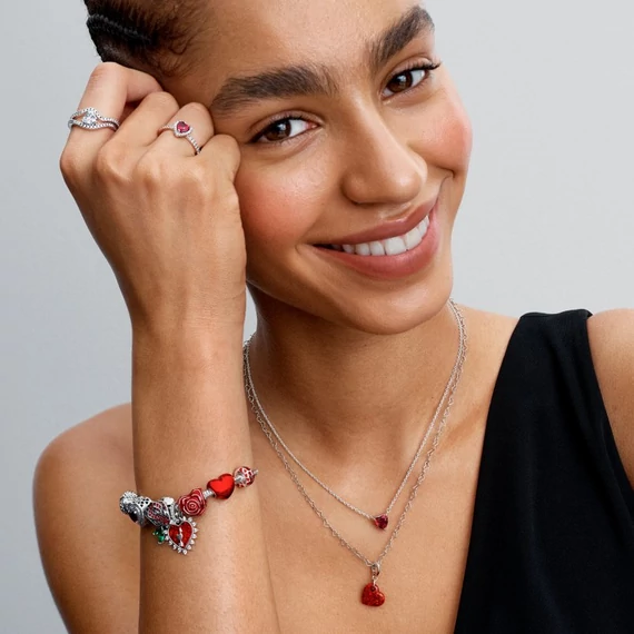 Pandora  - Rózsa szív charm - 793673C01