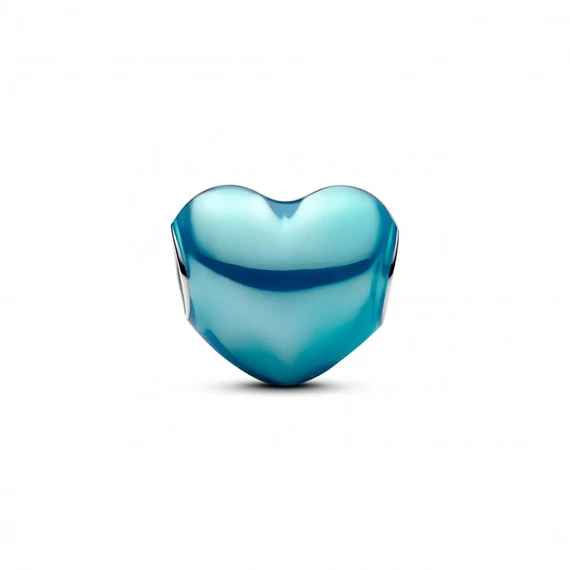 Pandora  - Metál hatású türkíz szív charm - 793337C06