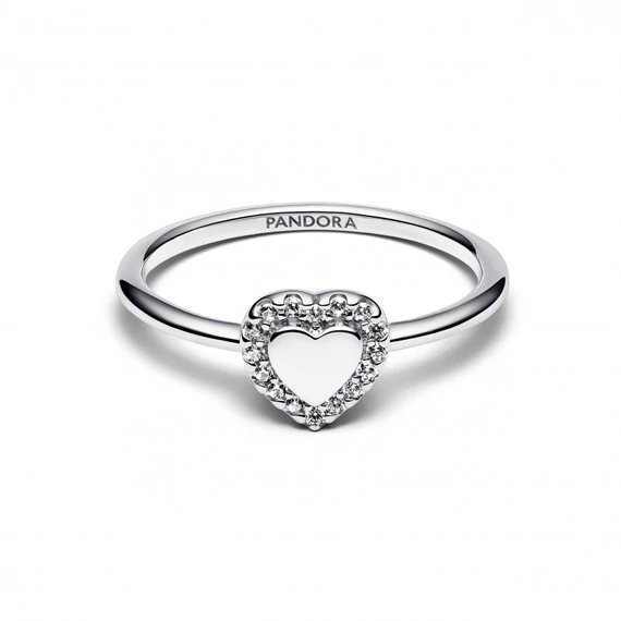 Pandora  - Gravírozható szív glória gyűrű - 193801C01-52
