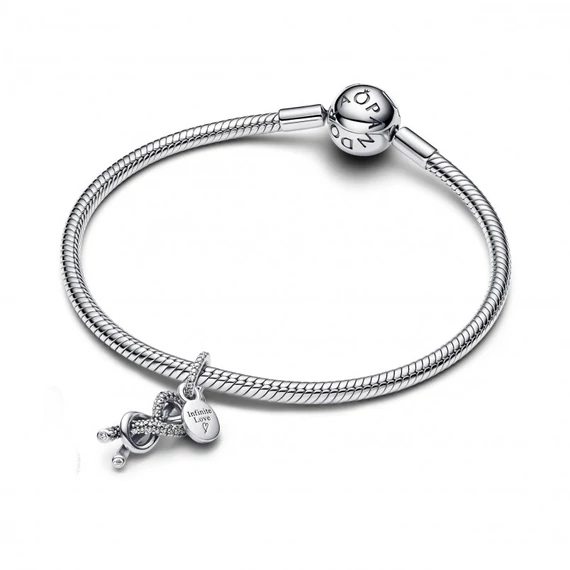 Pandora  - Pavé végtelen csomó függő charm - 793780C01