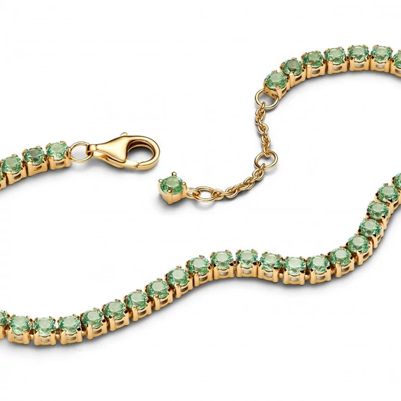 Pandora  - Szikrázó zöld tenisz karkötő - 561469C02-18