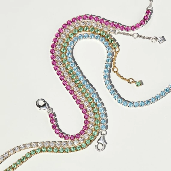 Pandora  - Szikrázó zöld tenisz karkötő - 561469C02-18