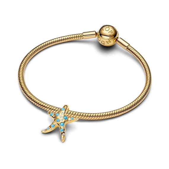 Pandora  - Szikrázó kék tengeri csillag függő charm - 763818C01