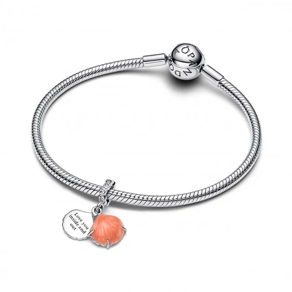Pandora  - Korallszínű kagyló dupla függő charm - 793821C01