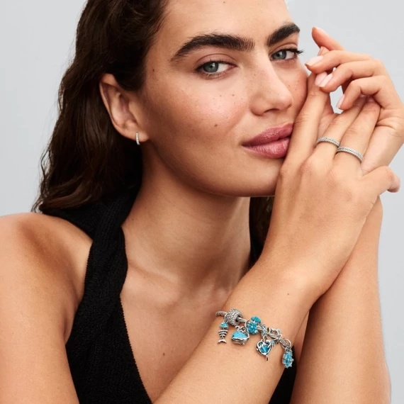 Pandora  - Türkizszínű bálna függő charm - 793822C01