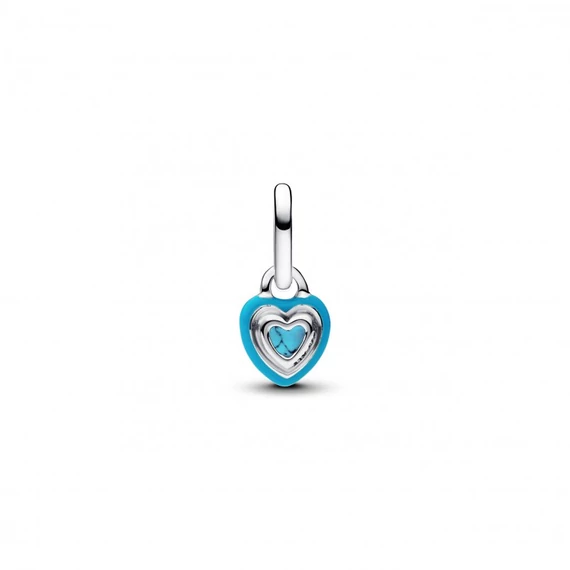 Pandora  - Türkizszínű szív mini függő charm - 793827C01