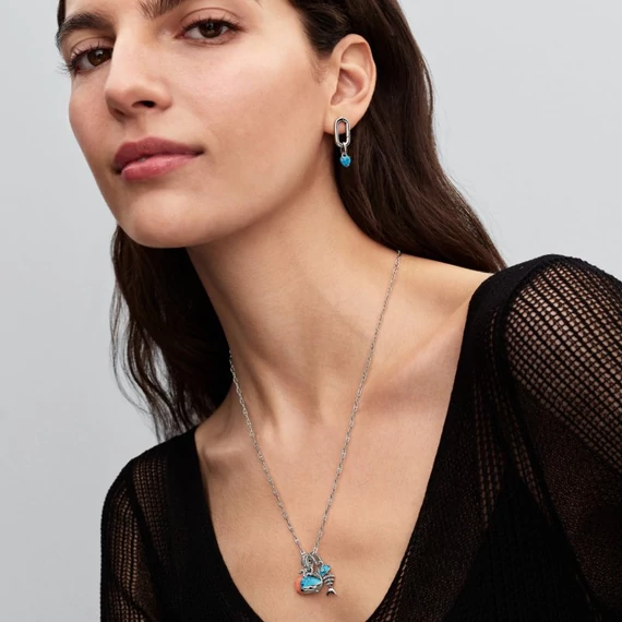 Pandora  - Türkizszínű szív mini függő charm - 793827C01