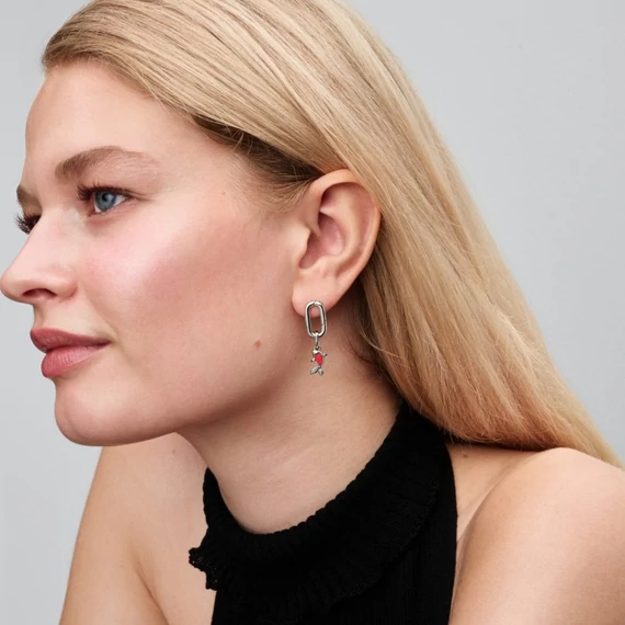 Pandora  - Piros muranói üveg koi hal mini függő charm - 793863C01