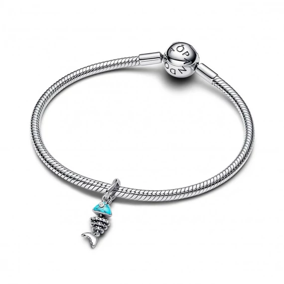 Pandora  - Türkizszínű halszálka függő charm - 793894C01