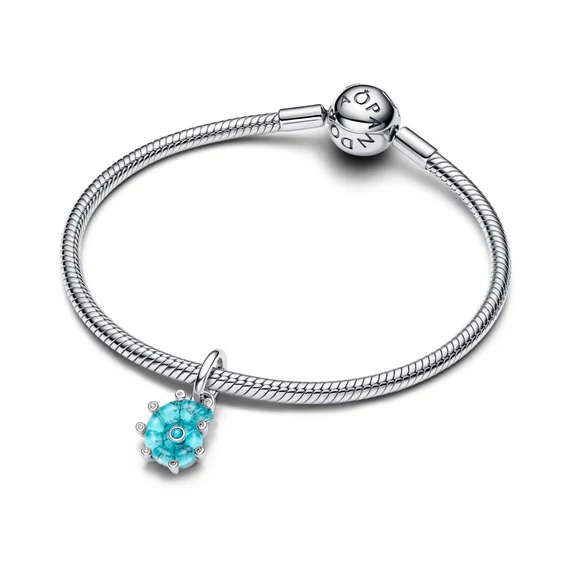 Pandora  - Kék muranói üveg tengeri csiga függő charm - 793900C01