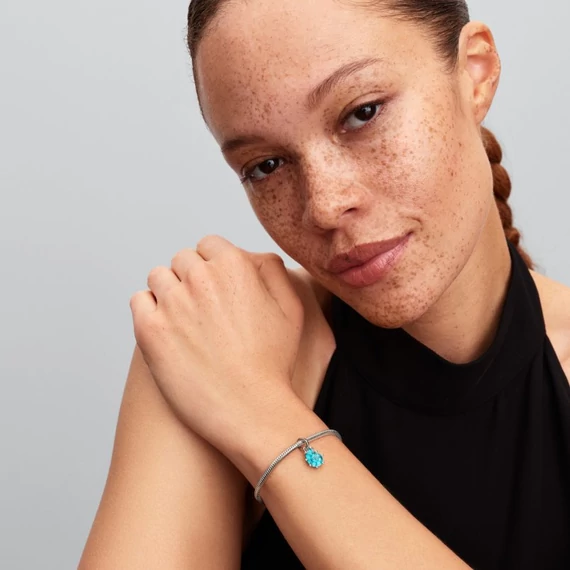 Pandora  - Kék muranói üveg tengeri csiga függő charm - 793900C01