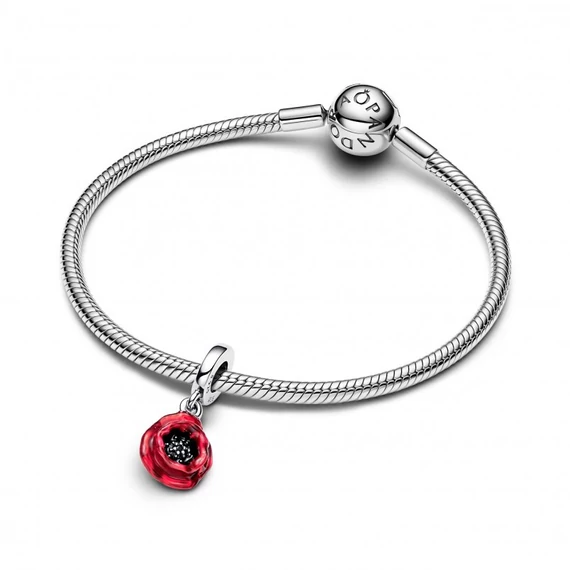 Pandora  - Vörös virág függő charm - 793917C01