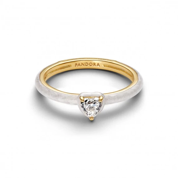 Pandora  - Fehér csakra szív gyűrű - 163088C01-50