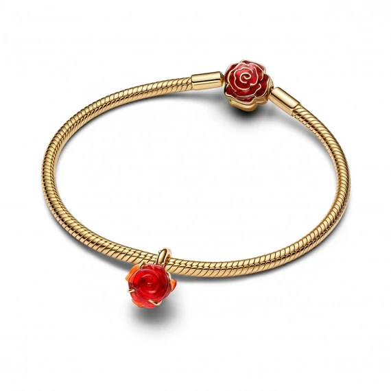 Pandora  - Disney Szépség és a szörnyeteg elvarázsolt rózsa shine charm - 764018C01